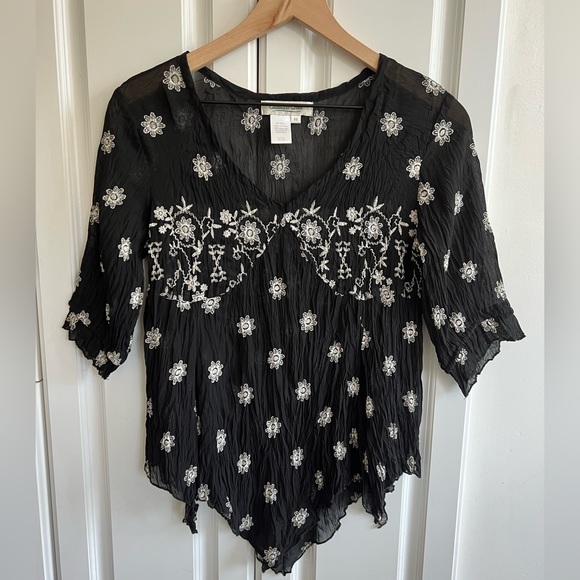 Coldwater Creek Sheer handkerchief shirt - Picture 1 of 5